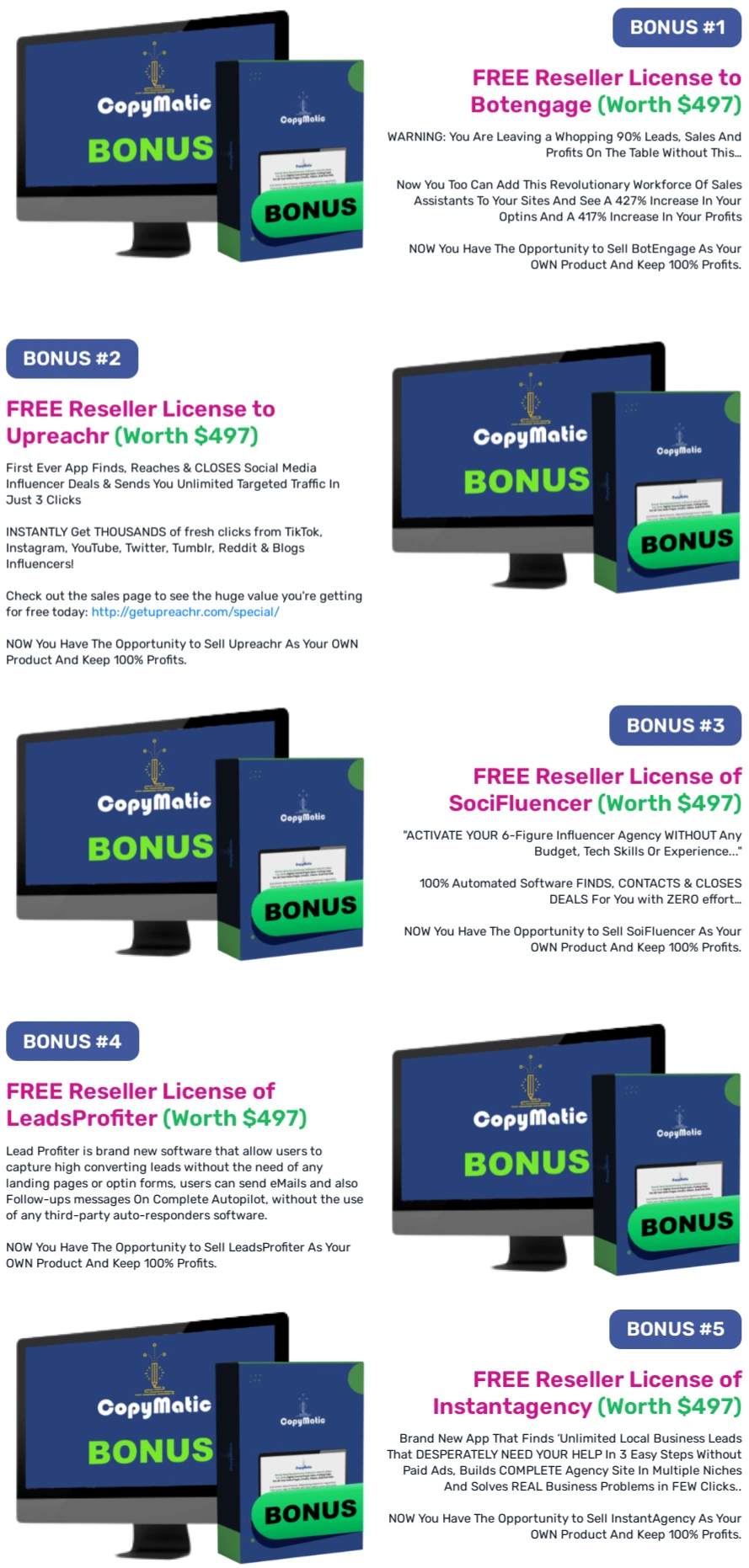 CopyMatic bonus