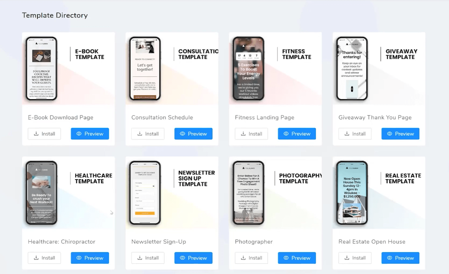 Mobile Pages template directory